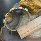 Signed Native American Sterling Silver Turquoise &Apple Coral Decorated Bracelet