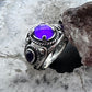 Carolyn Pollack Sterling Silver 3 Amethyst Decorated Doublet Ring Size 5 For Women