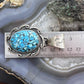 Gilbert Nez Native American Sterling Silver Composite Kingman Turquoise Pendant For Women