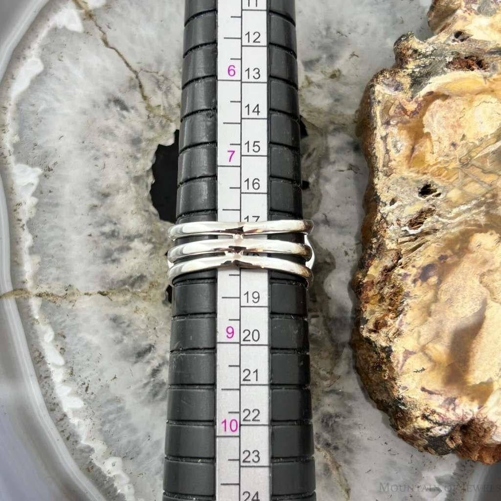 Sterling Southwestern Style Mohave Turquoise Cluster Ring Size 8 For Women #1