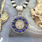 Genuine 1943 90% Silver Mercury Dime Coin w/Lapis Decorated Unisex Pendant #1