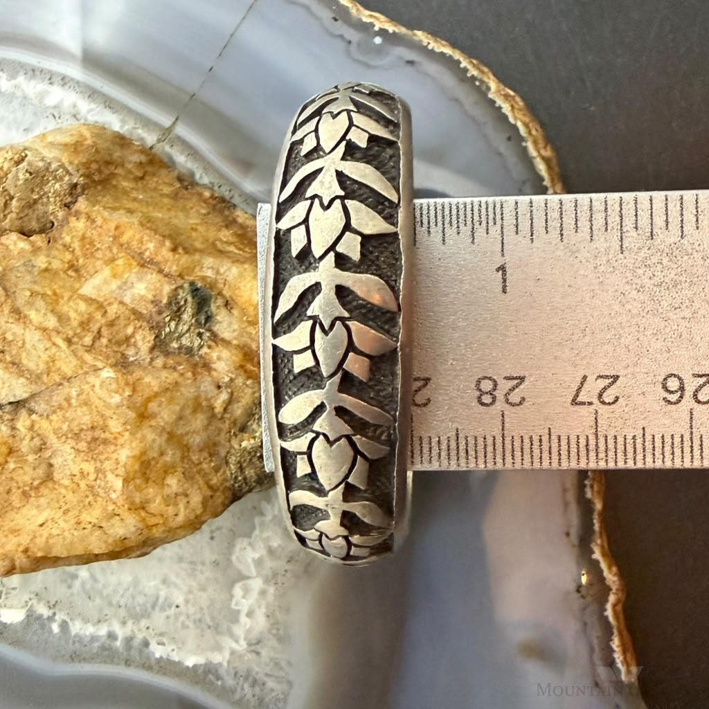 Vintage T.Dobbs Silver Floral Overlay Bracelet For Women