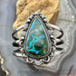 Sterling Silver Southwestern Style Large Teardrop Azurite Malachite Bracelet For Women