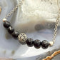 Carolyn Pollack Sterling Silver 6 Faceted Onyx w/Swirl Beads 15"-14" Necklace For Women