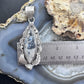 Sterling Silver Southwestern Style Elongated Marquise Dendritic Agate Decorated Pendant For Women