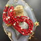 Carolyn Pollack Brass 5 Strands Red Jasper Beads w/Enhancer Necklace For Women