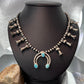 Sterling Silver Southwestern Style Naja w/Turquoise Squash Blossom 18"-20" Necklace For Women