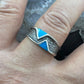 Carolyn Pollack Sterling Silver 2 Turquoise Inlay Hammered Band Size 12 For Men