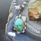 Sterling Silver Southwestern Style Chubby High Grade Sonora Gold Turquoise Pendant For Women
