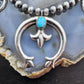 Sterling Silver Southwestern Style Naja w/Turquoise Squash Blossom 20" - 22" Necklace For Women
