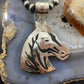 Alonzo Mariano Navajo Sterling Silver Overlay Horse Unisex Pendant Necklace