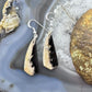 Sterling Silver Elongated Triangle Plum Root Jasper Slab Dangle Earrings For Women #223