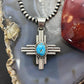 Priscilla Apache Native American Sterling Silver Turquoise Zia Unisex Pendant