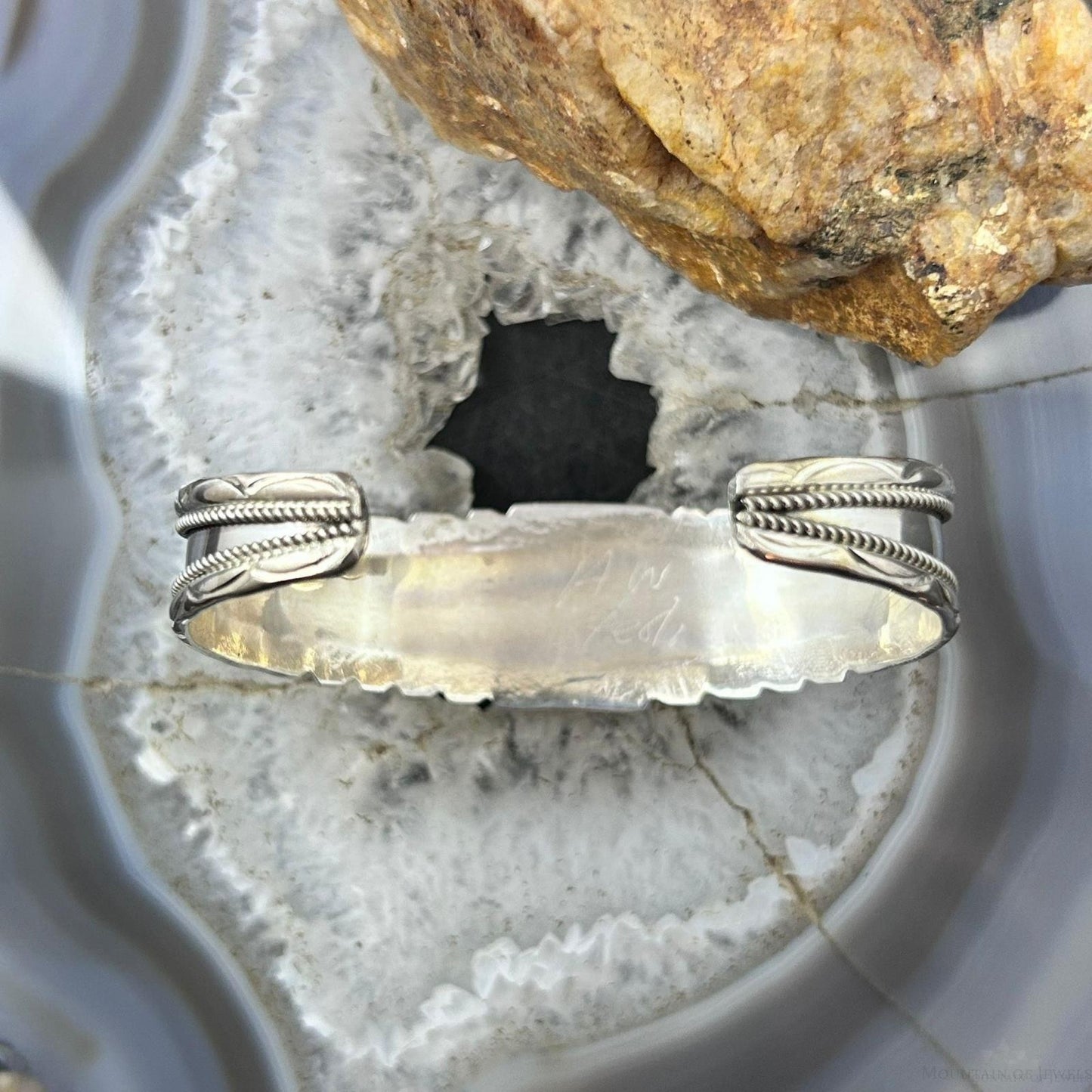 Anita Whitegoat Native American Sterling Silver 7 Turquoise Row Bracelet For Women #2