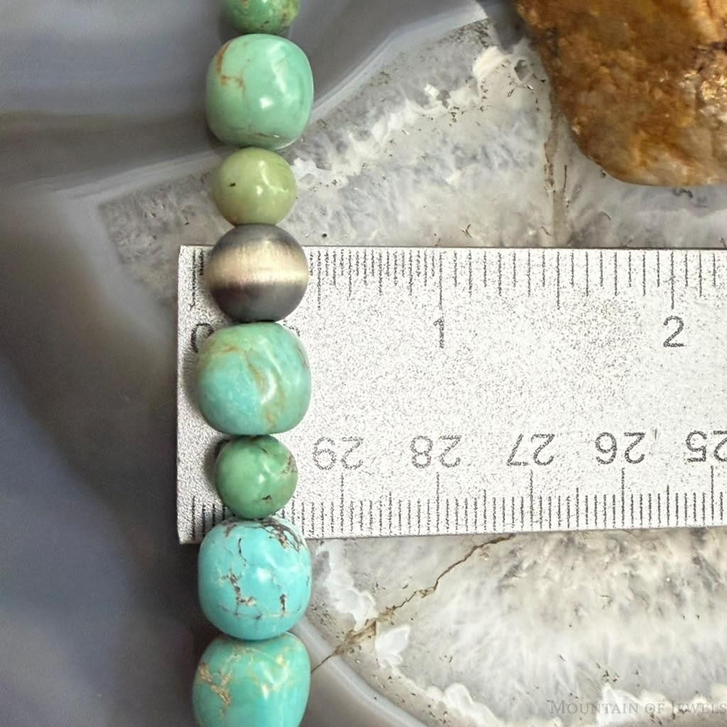 Carolyn Pollack Sterling Silver Navajo Pearl & Turquoise Beads 16"-18" Necklace For Women