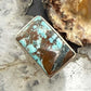 Sterling Silver Southwestern Style Rectangle Turquoise Ring Size 7.5 For Women