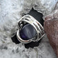 Sterling Silver Southwestern Style Oval Star Amethyst Ring Size 9 For Women