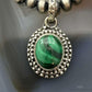 Sterling Silver Southwestern Style Oval Malachite Decorated Charm/Pendant For Women