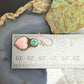 Sterling Silver Southwestern Style Pink Conch & Turquoise Dangle Earrings For Women