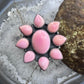 Native American Sterling Silver Pink Conch Adjustable Cluster Ring For Women
