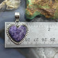 Sterling Silver Southwestern Style Charoite Decorated Heart Pendant For Women #2