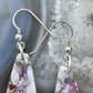 Sterling Silver Triangle Saganite Agate Slab Dangle Earrings For Women #121