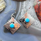 Michael Nez Sterling Silver Round Blue Turquoise Pueblo Life Dangle Earrings For Women