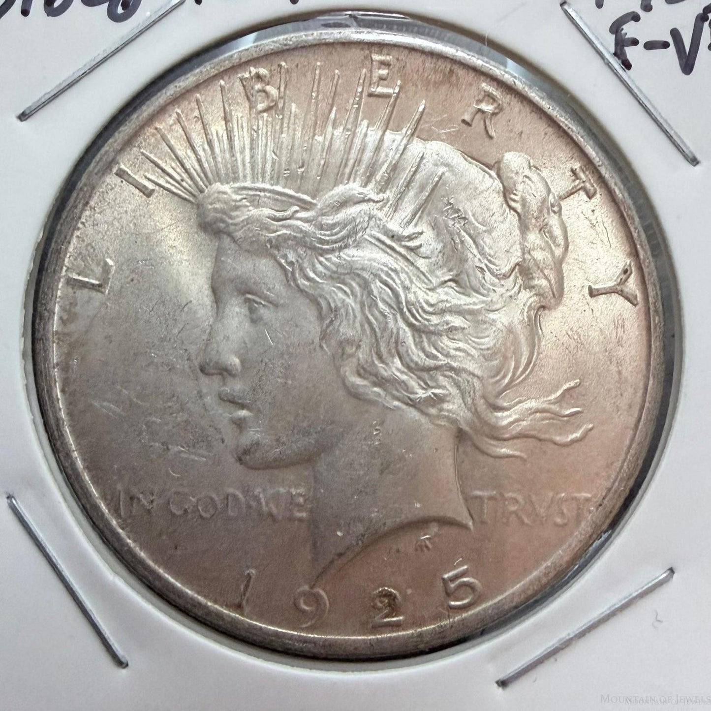 1925 US 90% Peace Silver Dollar F-VF #51626-12GU