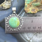 Sterling Silver Southwestern Style Round Green Turquoise Decorated Pendant For Women