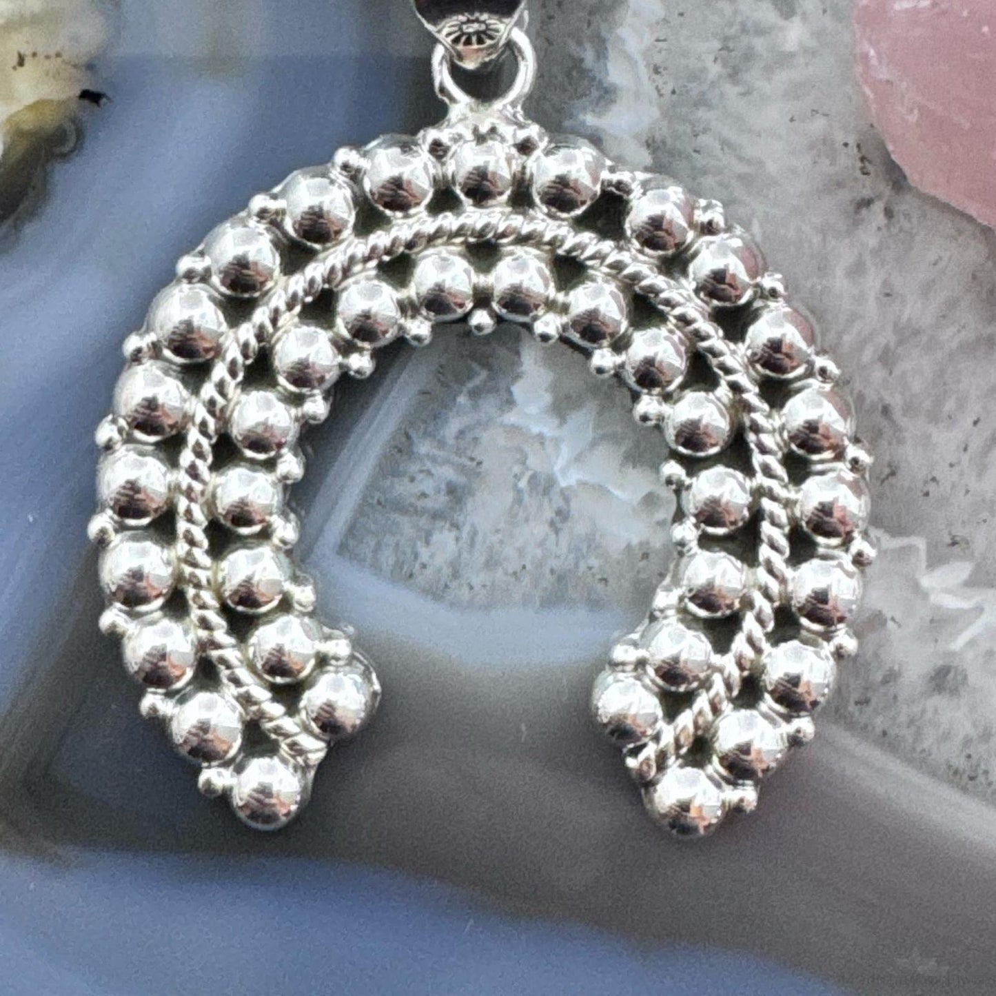 Southwestern Style Sterling Silver Decorated Unisex Cluster Naja Pendant