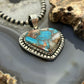 Sterling Southwestern Style Turquoise Spiny Oyster Heart Pendant For Women #1