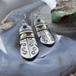 Tommy & Rosita Singer Sterling Silver & Gold Filled Turquoise Feather Dangle Earrings For Women