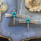 Brad Panteah Sterling Dragonfly w/3 Sleeping Beauty Turquoise Dangle Earrings For Women