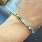 Sterling Silver 4mm Faceted Hubei Turquoise Beads 7.25" Bracelet For Women