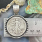 Genuine 90% Silver 1941 US Walking Liberty Half Dollar Decorated Unisex Pendant
