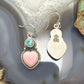 Sterling Silver Southwestern Style Pink Conch & Turquoise Dangle Earrings For Women