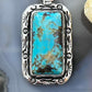 Native American Sterling Silver Rectangle Turquoise Decorated Pendant For Women