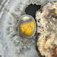 Sterling Silver Southwestern Style Oval Yellow Jasper Decorated Ring Size 6.75 For Women