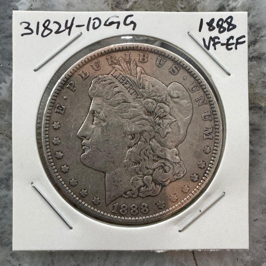1888 US Morgan Silver Dollar VF-EF #31824-10GG