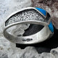 Carolyn Pollack Sterling Silver 2 Turquoise Inlay Hammered Band Size 12 For Men