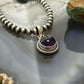 Sterling Silver Southwestern Style Round Amethyst Decorated Charm/Pendant For Women