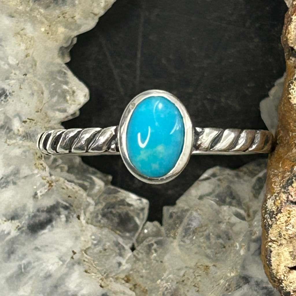 Carolyn Pollack Sterling Silver Oval Small Turquoise Size 8 Ring For Women