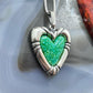 Carolyn Pollack Sterling Silver Heart Green Turquoise Chip Inlay Pendant W/18" Necklace For Women