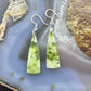 Sterling Silver Triangle Vesuvianite Slab Dangle Earrings For Women #236