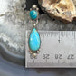Sterling Silver Southwestern Style Teardrop & Rounded Turquoise Post Dangle Earrings For Women
