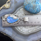 Sterling Silver Southwestern Style Teardrop Plume Doublet Agate Decorated Pendant For Women
