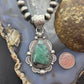 Sterling Silver Southwestern Style Teardrop Emerald Decorated Pendant For Women