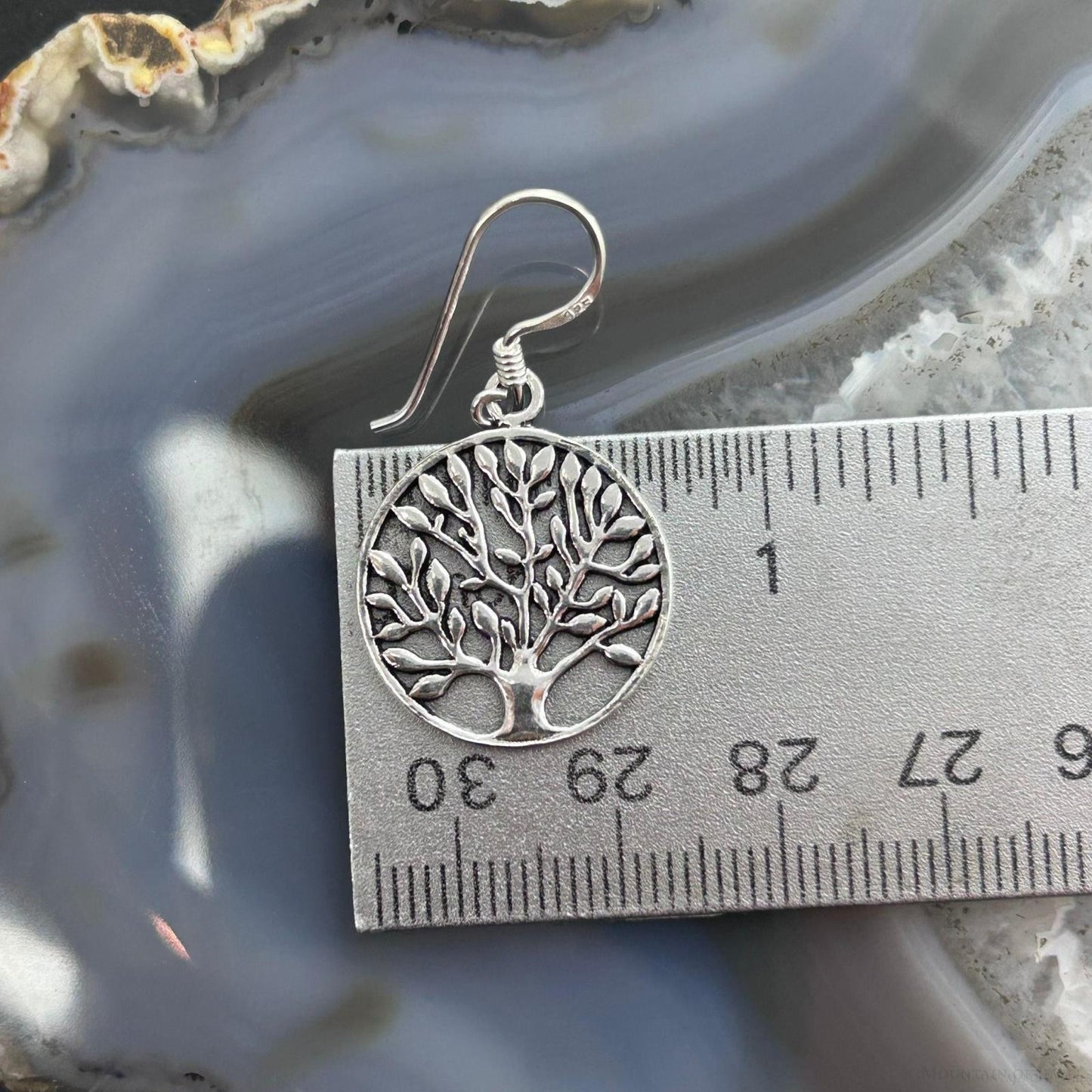 Sterling Silver Tree of Life Dangle Earrings For Women