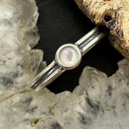 Carolyn Pollack Sterling Silver Rounded Moonstone Slim Ring For Women