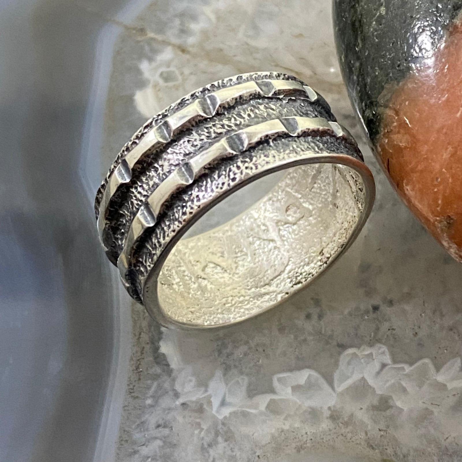 Steve Larance (Wikviya) Hopi Sterling Silver Tufa Cast Ring Size 10.25 For  Women